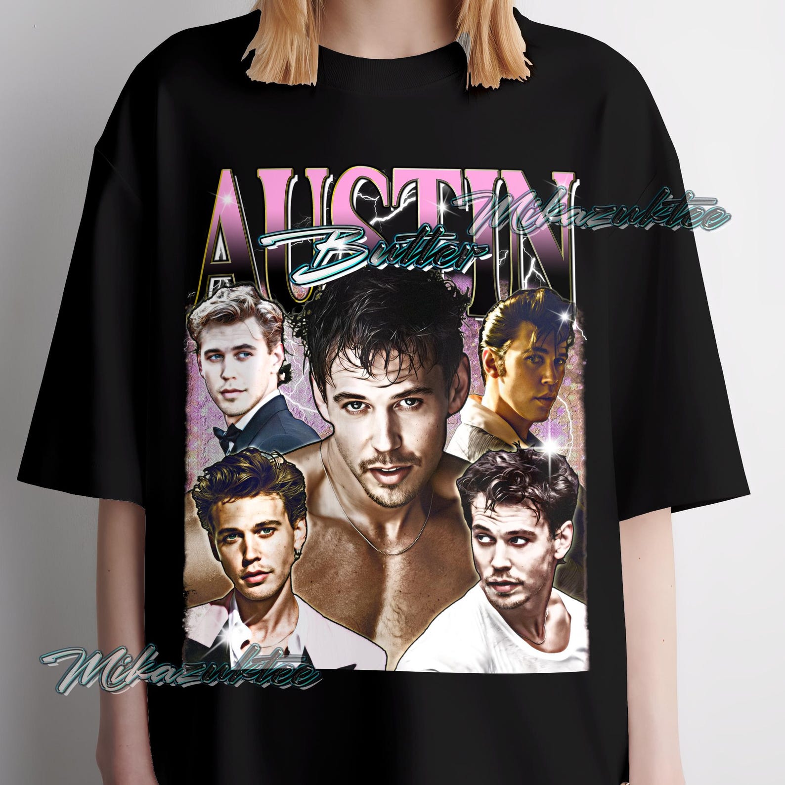 Vintage Austin Butler T-shirt, Faded Graphic Design Tee 4XL