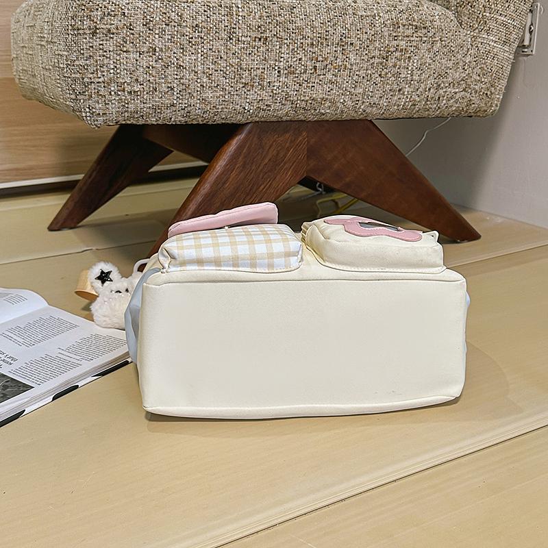 Damen Umhängetasche Studenten Buch Tasche Große Kapazität Handtasche Farbblock Umhängetasche