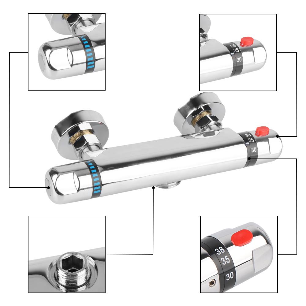 Badezimmer-Werkzeug Badezimmer-Mischventil Thermostat-Dusche Wasserhahn Heiß- und Kaltmischer Thermostathahn Badewanne Wasserhahn