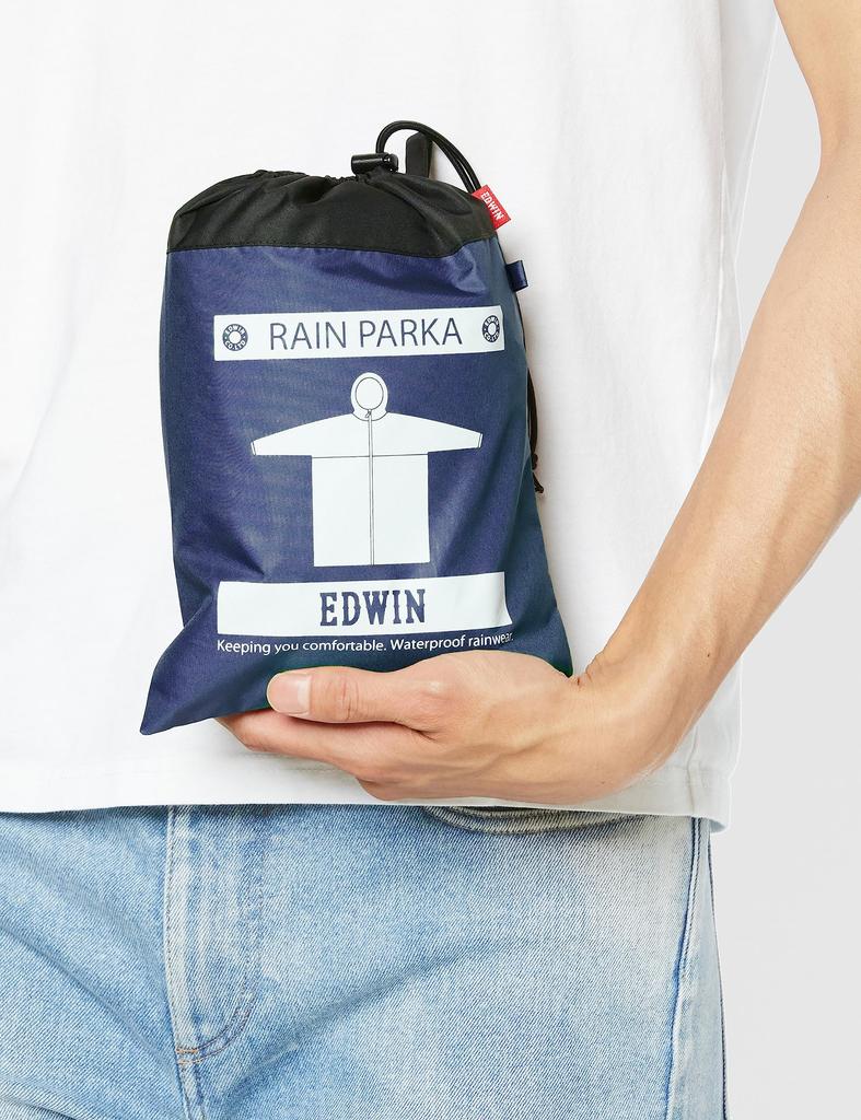 EDWIN Rain Rain L Raincoat, Parka, Gear, Waterproof, Men's, Navy,