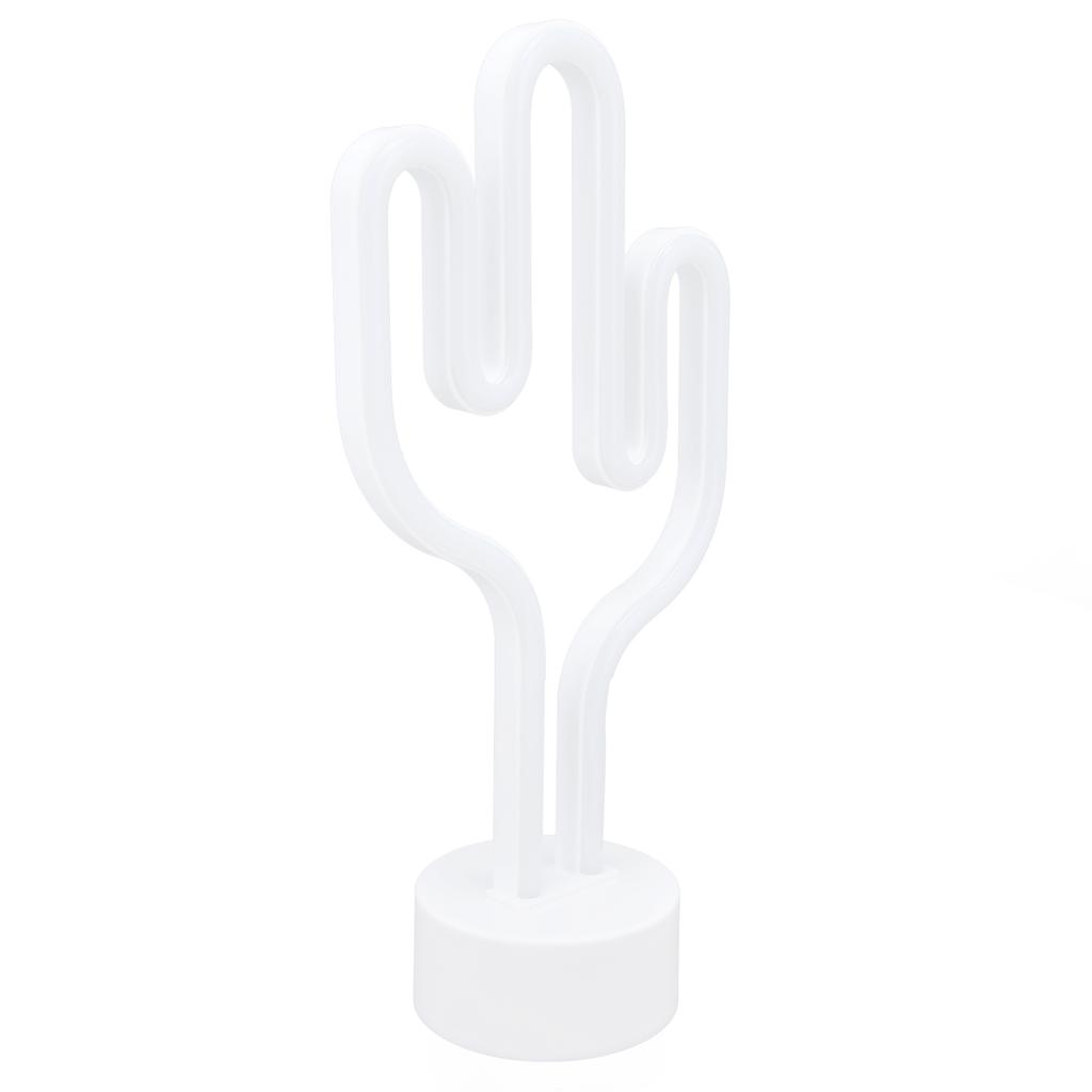 Cactus Neon Sign Light with Base Night Lamp Battery Operated for Living Room Bedroom Party Supplies Green Light