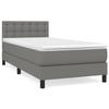 3140354 vidaXL Lit à sommier tapissier avec matelas Gris foncé 100x200cm Tissu