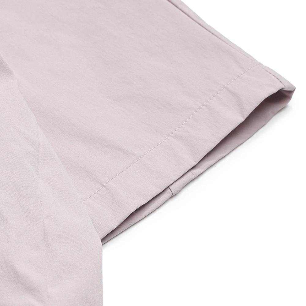 Fila White Fashion Simple Trendy Casual Versatile Comfortable Loose Woven Short Sleeve Dress Women dresses Lotus-Gray-Pink F11W623314FPK