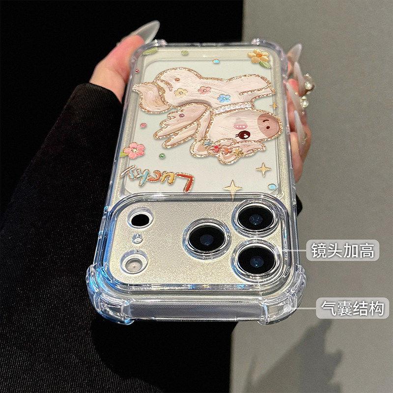 Apple 11 oil painting Pegasus 11 mobile phone protective case iPhone11promax women's all-inclusive 11pro four-corner airbag