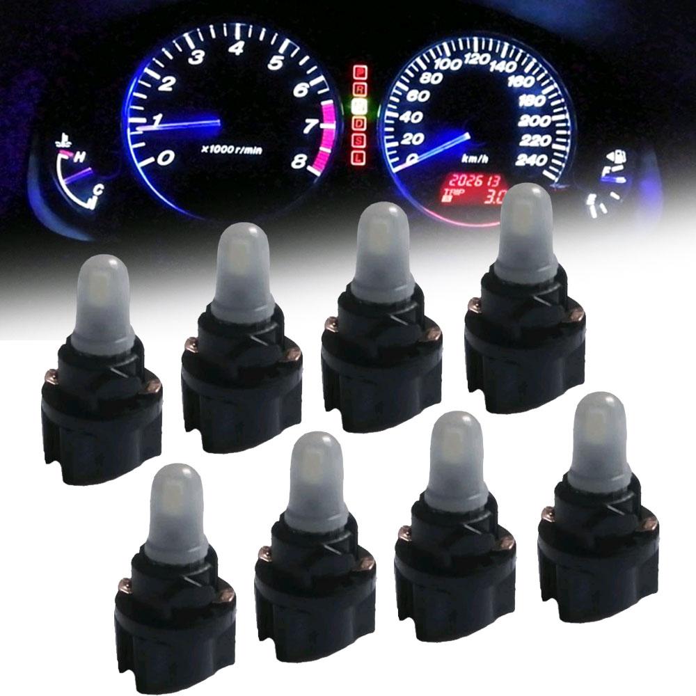 10Pcs Car LED Bulb Dashboard T5 T6.5 W1.2W Instrument Lighting12V 3000K 6000K White Red Ice Blue Auto Panel Lights Accessories