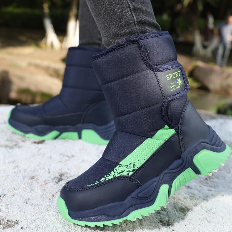 Rutschfeste und verschleißfeste High-Top-Schneestiefel für Kinder mit Plüschisolierung, Baumwollschuhe, Herren- und Damenschuhe