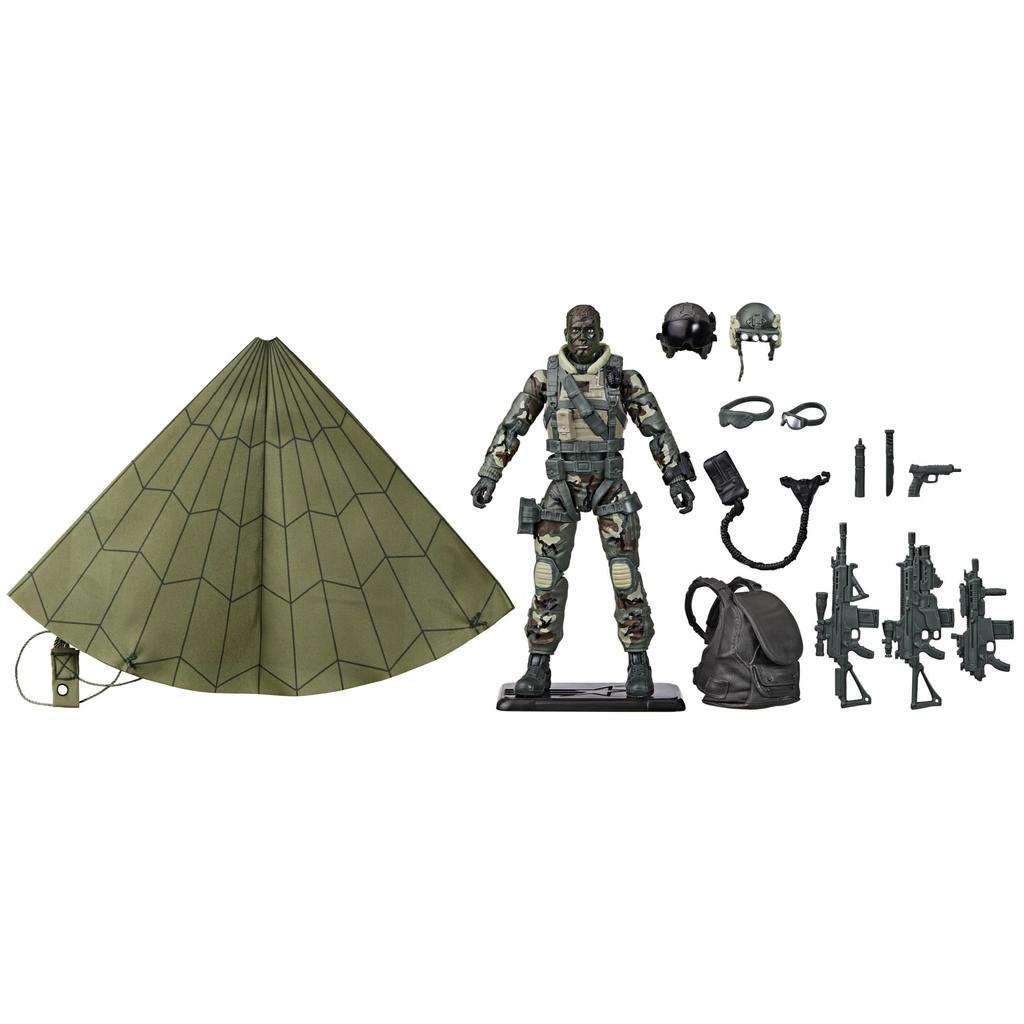 G.I. Joe Classifieds 60th Anniversary Action Pilot - Halo (High-Rise, Low-Rise) Jumper, 6-inch Action Figure with Parachute & 18 Accessories