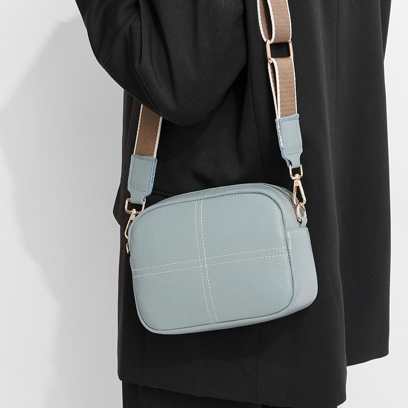 Genuine leather women's bag high-end niche first-layer cowhide small square bag trendy fashion versatile single shoulder messenger bag