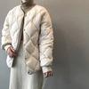 Autumn Winter Single Breasted Coat Women Fashion Solid Warm Quilted Jacket Long Sleeve O Neck Coats Lady Casual Outfit Wear