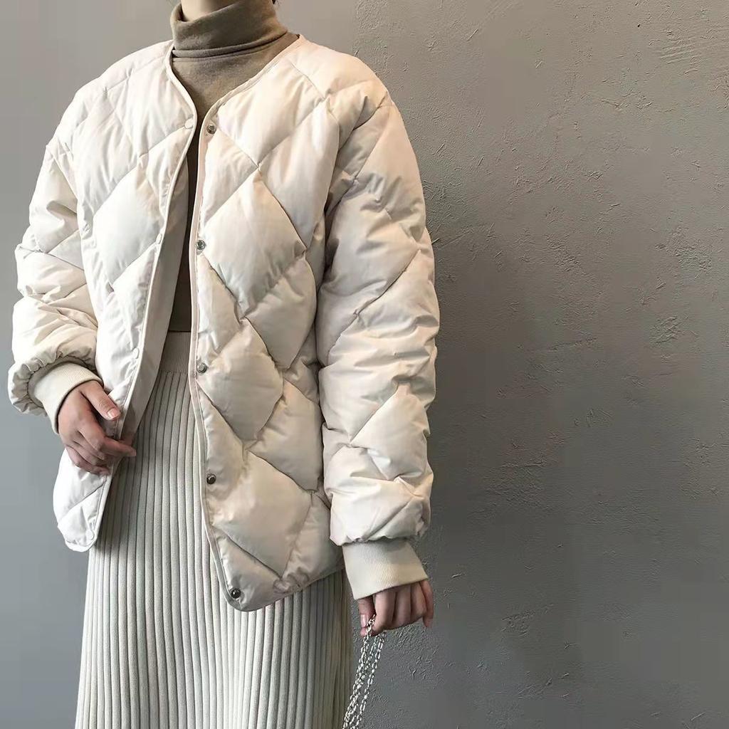 Autumn Winter Single Breasted Coat Women Fashion Solid Warm Quilted Jacket Long Sleeve O Neck Coats Lady Casual Outfit Wear