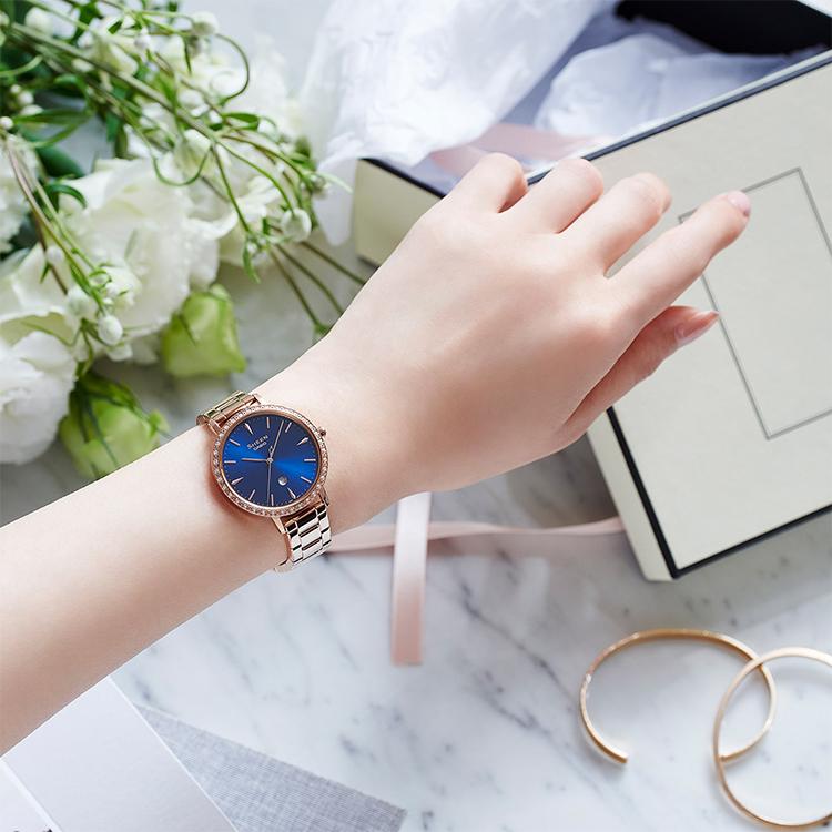 Casio Quartz Movement Stainless Steel Strap Watch Women's Watch Blue Dial SHE-4543G-2A