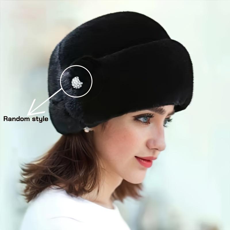 Ladies' Russian Style Winter Hat, Elegant Adjustable Fisherman Hat,lightweight Faux Plush Texture - Women's Cold Proof Accessory
