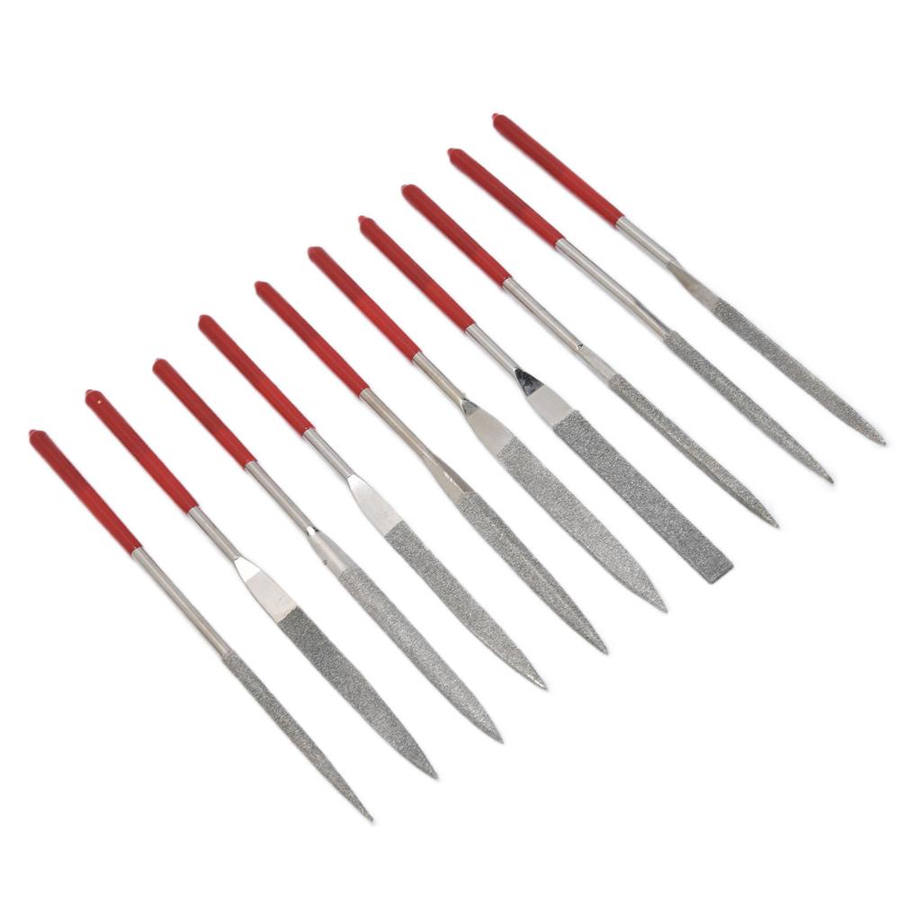 10Pcs Needle File Set Hardened Sturdy Durable Comfortable Handle Convenient Jewelry Files5x180mm
