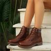 Plus size woolen boots women's retro 2025 winter new thick heel side zipper Martin boots