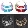 Geometric Metal Collar Necklace With Multilayer Chain For Trendy Women
