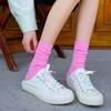 1254 Ribbed Women's Color Fashion Plain Cotton Socks