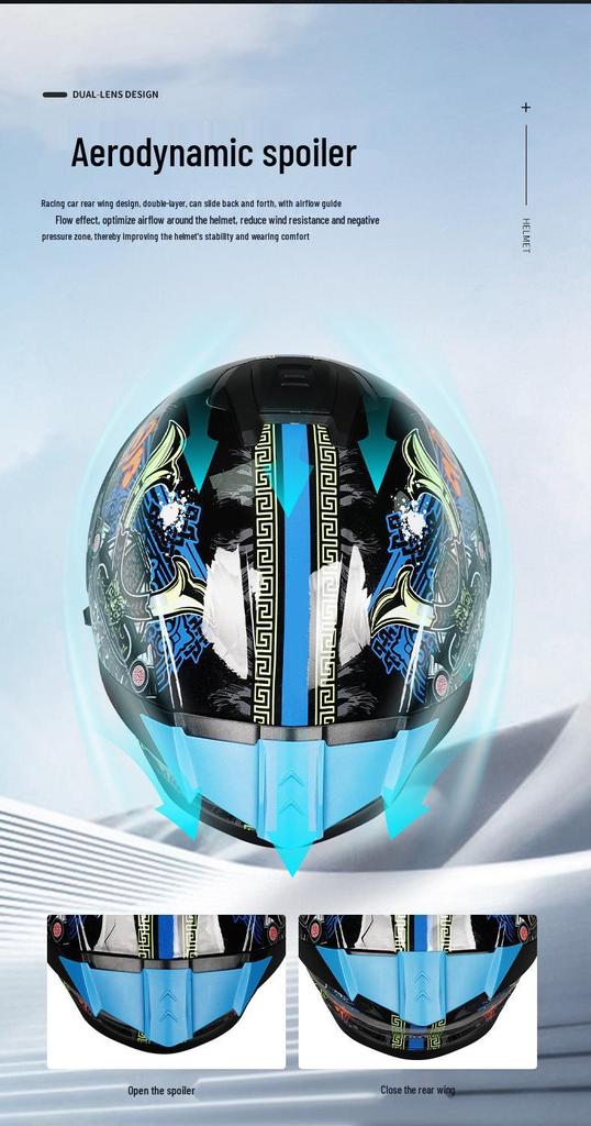 3C Certified Dual-Lens Convertible Motorcycle Helmet for All Seasons - Men's and Women's Models