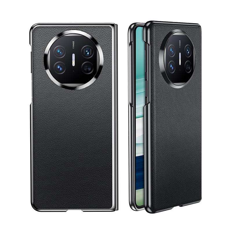 Huawei MateX5 Foldable Leather Skin Case - Fingerprint-Resistant, Solid Color, Full Wrap