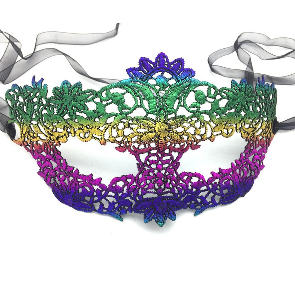 Props Masquerade Bronzing Halloween Supply Lace Masquerade Dance Masks Party Supplies Venice Mask