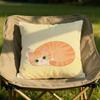 Chubby Cute Orange Cat Cushion Cover Soft Reversible  Durable Pillow Cover  MultiScene Use for Home  Car Daily Comfort