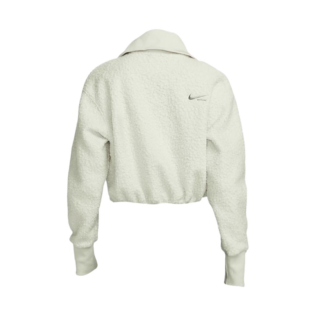 Nike Hanorac Casual cu Fermoar pe Jumătate și Guler, Culoare Uni, Mânecă Lungă, Topuri Femei, Verde Deschis FB8786-020