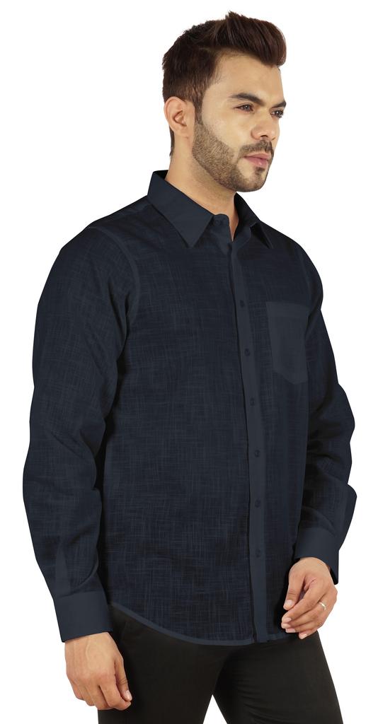 Bestman Solid Shirt For Mens Long Sleeves With Cuff Patch Pocket Shirt Cotton Office