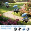2D Flat Design Blue Bird Garden Figurine Umbrella Decor Acrylic Yard Ornament Garden Stake