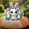 Easter Bunny & Eggs Acrylic Statue: Perfect Home & Office Decoration