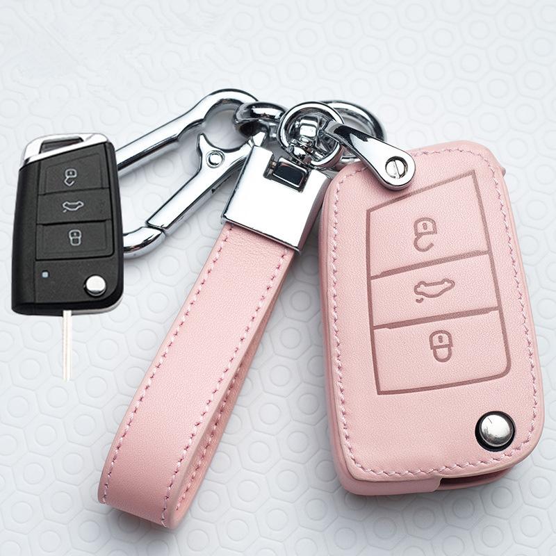 ycpry6 Car Key Case Bag Cover For Volkswagen VW Polo Golf 7 MK7 Passat Tiguan MK2 Beetle Caddy T5 Up Eos Skoda Octavia Seat Leon Altea