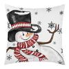 New Christmas Short Plush Pillow Cover Peach Skin Digital Printing Cushion Cover Christmas Snowman Pattern