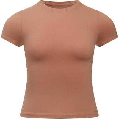 Meridian SS25 Round Neck Solid Slim Fit Short Sleeve T-Shirt Women T-Shirt Mocha-Rose 6000341-696