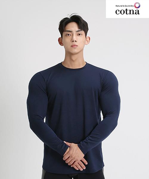 Rvd Premium Plain Muscle Fit Long Sleeve Tee (Navy) 2Xl