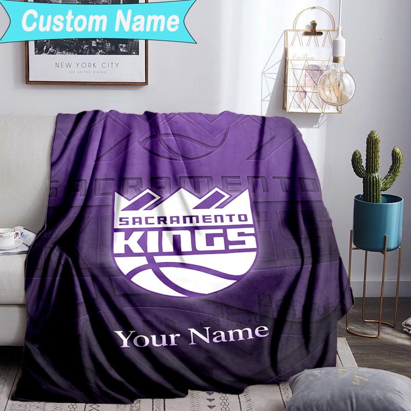 Custom Name Blanket Sacramento Basketball Logo Blanket Bedding Blanket for Travel, Camping, Living Rooms, Offices, Sofas, Fan Christmas gift