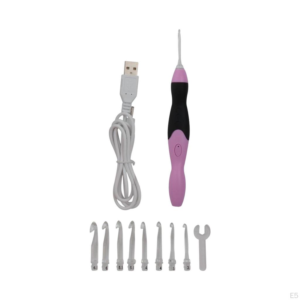 Beleuchtetes Häkelnadel-Set mit 9 austauschbaren Etuis