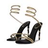 Fashion Eilyken Fashion Crystal Diamond Ankle Strap Women Sandals Sexy Open Toe Thin Heels Nightclub Banquet Party Shoes Zapatos De Muje
