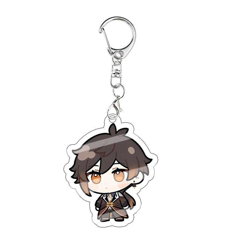 Genshin Impact Kinich Furina Layla Acrylic Keychain Decoration Accessories Pendant Keychain Characters Figure Bag Birthday Gift