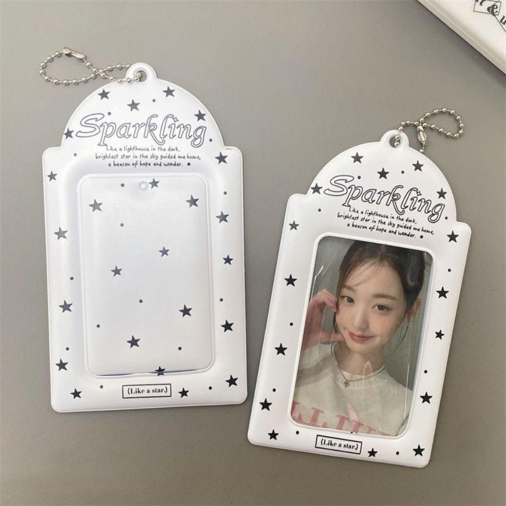 Sparkling Kpop Photocard Holder Multifunction Thickened Card Photo Holder Original PVC Idol Photos Protective Cover Students