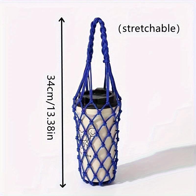 2Pcs Hand-Woven Net Bag, Water Cup, Drink Coffee Portable Bag, Reusable, Hand-Held Water Kettle Bag, Drink Bag, Decorative Net Bag