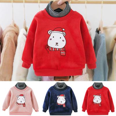 Children Girl Long-Sleeves Clothes Embroidery Floral Ruffle Sweatershirt H1