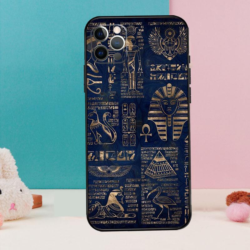 Ancient Egyptian Hieroglyphic Phone Case For iPhone 17 Air 16 15 13 12 11 14 Pro Max 12 13 mini 15 16 Plus 16e Cover Coque