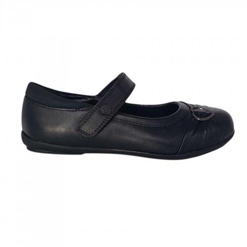 Pretty Green Girls Loreto Leather Cushioned Flat School Shoes