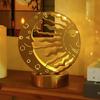 Crescent Pattern Ramadan Night Light Gold Eid Mubarak Decorative Lamp Moon Castle LED Light  Hotel