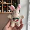 Lovely Plush Necklace Rabbit Charm Keychains Cute Plush Ornament Pendant Bag Charm Car Keyring Backpack Decoration