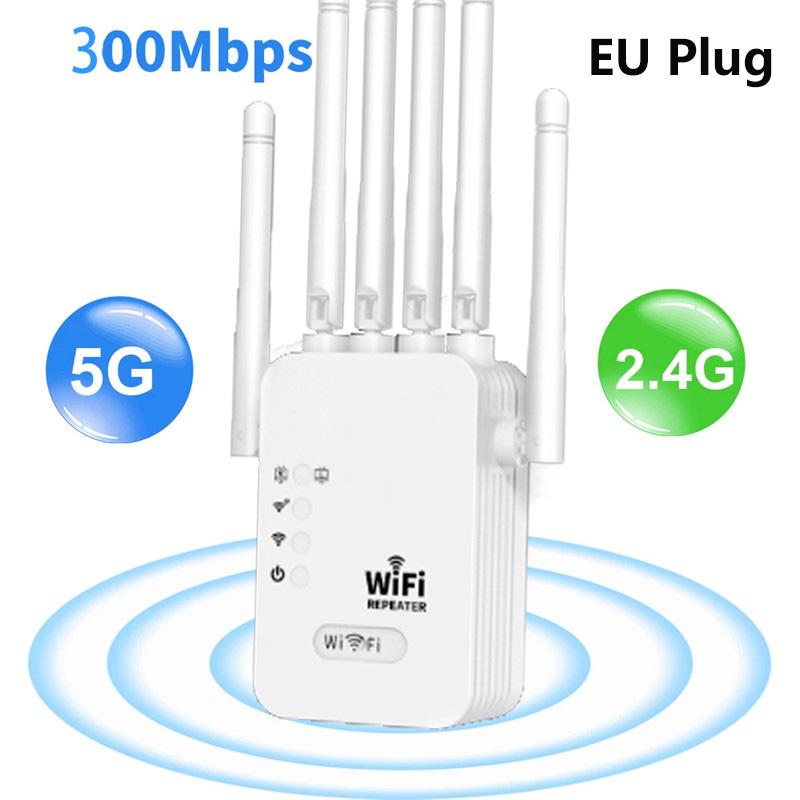 Ripetitore WiFi Dual Band da 1200 Mbps, amplificatore di segnale wireless 2.4G 5G, router Wi-Fi a lungo raggio, per ufficio e casa