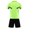 Herren Schiedsrichter Trainingsanzug Kontrastfarbe Umlegekragen Kurzarm Tasche T-Shirt Elastischer Bund Shorts Fußball Uniform