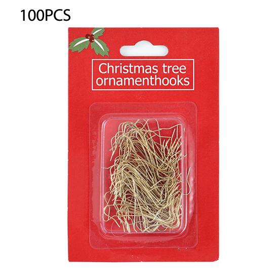 Christmas Tree Accessory Kit 100 Pcs Ornament Hooks, Metal S-Shaped Hangers, Sturdy Hooks for Baubles Balls, Lanterns, Decoration Large Quantity