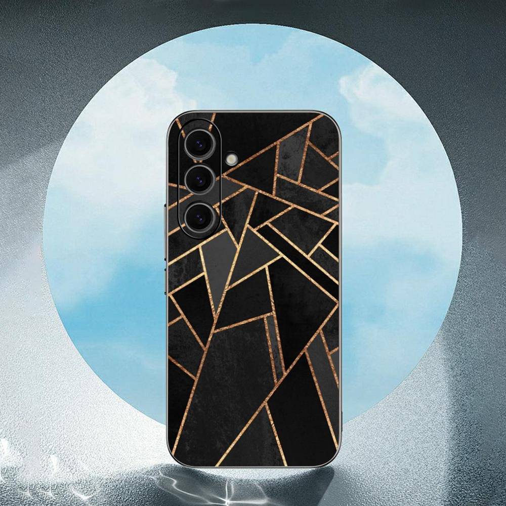 Marbled Pattern For Samsung Galaxy S25 S24 S23 Ultra S22 S21 Plus S20 Black Soft Silicone Protective Case