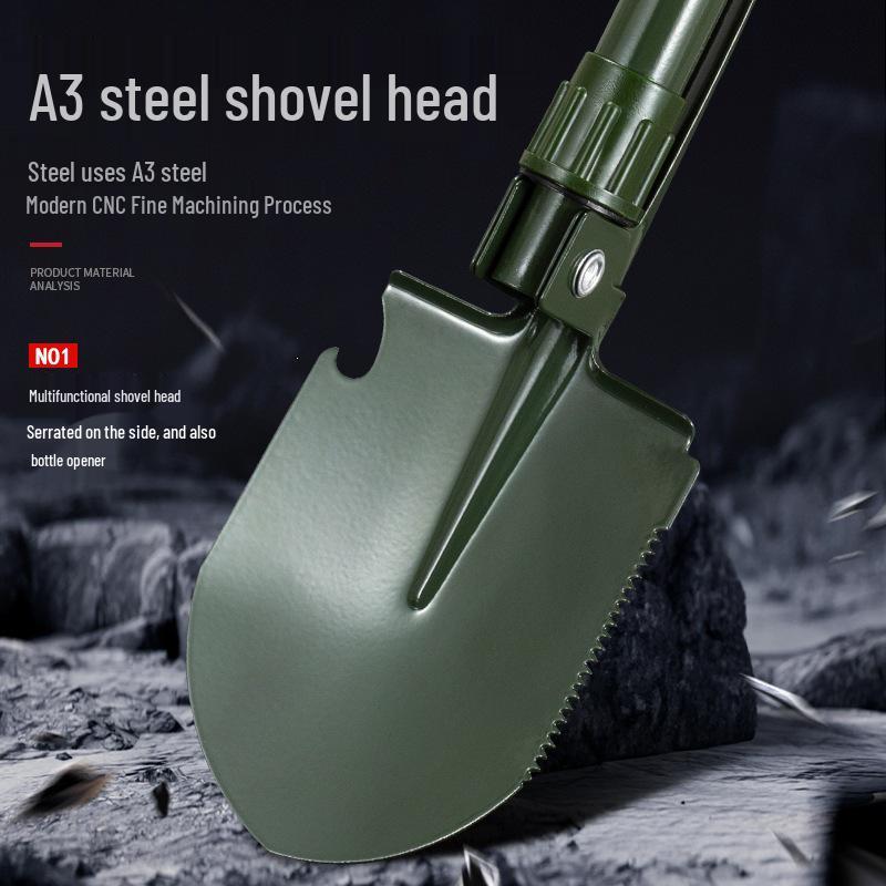 Changlin 409E A3 Steel Multi-functional Portable Shovel for Children, Outdoor Entrenching Tool with ABS Plastic Nut.