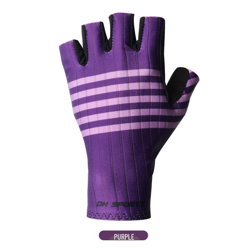 

DH Summer Half-Finger Cycling Gloves - Breathable Sports Gloves for Biking, Fishing, and Fitness Large фиолетовый