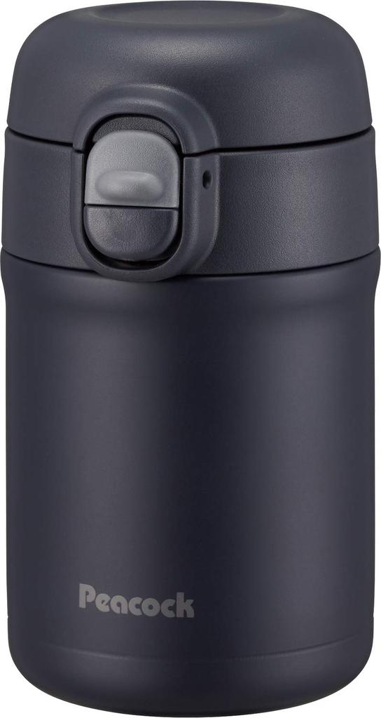 The-peacock Thermos Industry (The-peacock) Peacock Water Bottle, One-Touch Water Refill, 280ml, Dark Navy, AKH-28 AK